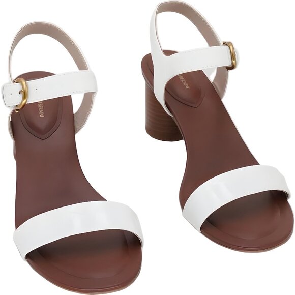 Giani Bernini Hadleyy White Croc Cylinder Heel Dress Sandals Women US 8M - Picture 1 of 6
